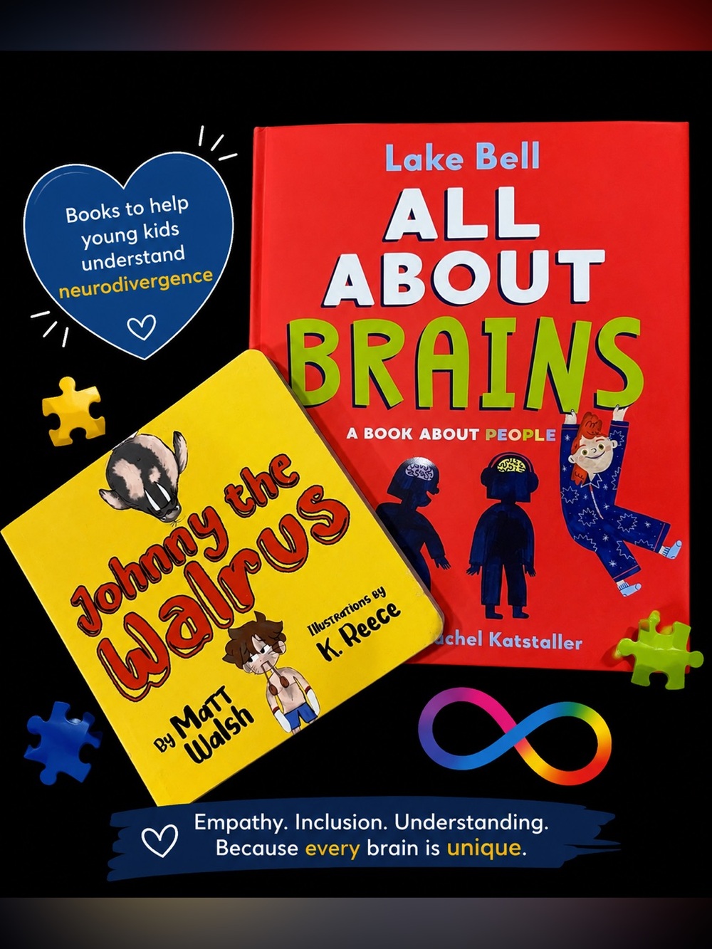 (New) Bundle of 2 Books Young Kids on Neurodivergence , identity , 🩷 inclusion